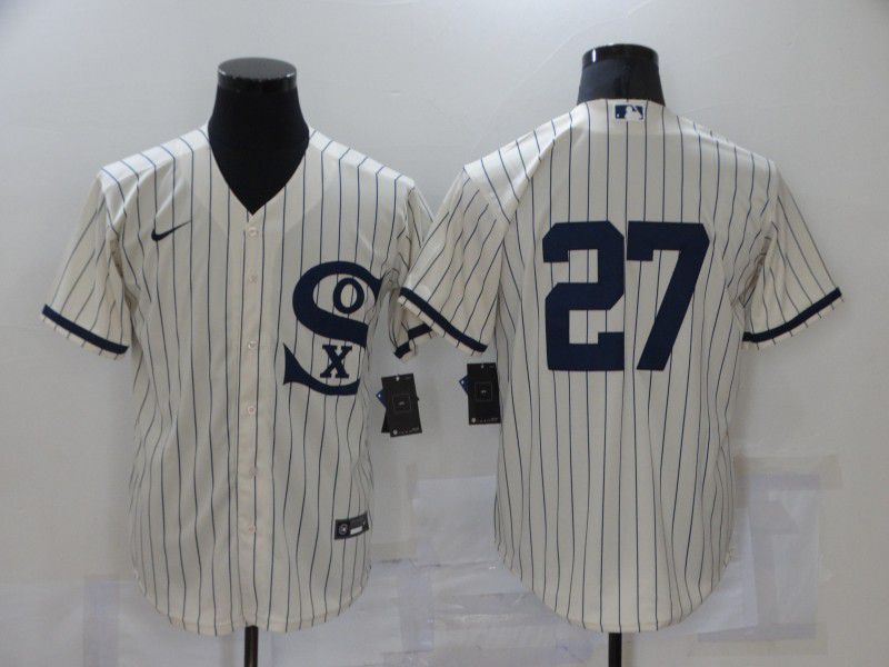 Men Chicago White Sox #27 No Name Cream stripe Dream version Game Nike 2021 MLB Jersey->chicago white sox->MLB Jersey